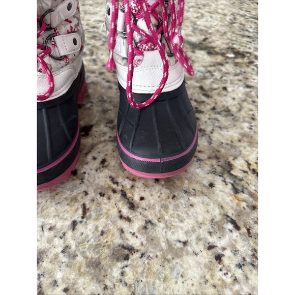 Dream Pair Girls Faux Fur lined Ankle winter boots, size 12 Black And Pink 4105 - Picture 3 of 8
